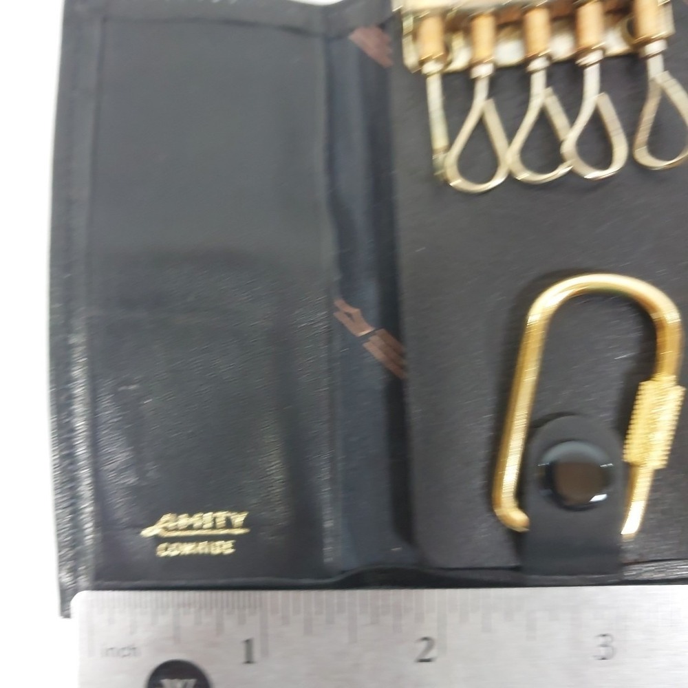 Vintage Amity Positive Lock Black Cowhide Key Kaddy Case - Picture 5 of 6